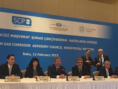 Министърът на енергетиката Теменужка Петкова на първата среща на Консултативния съвет  за изпълнение на Южния газов коридор в Баку, Азербайджан